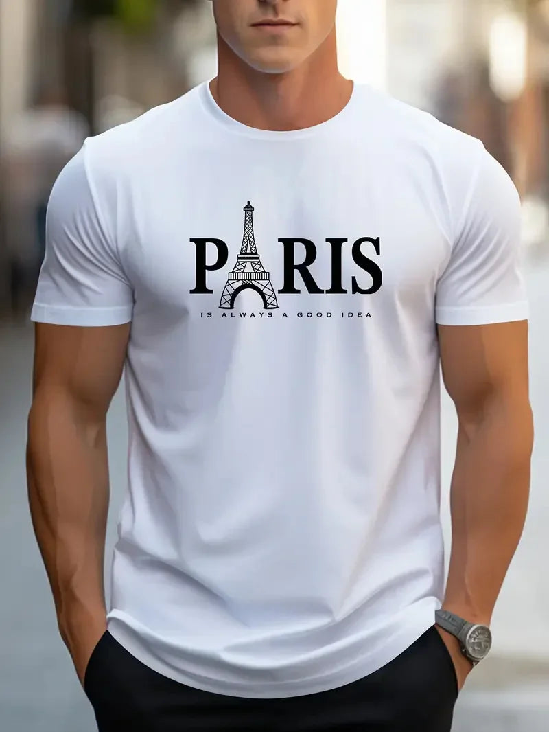 Men's Tops New Style Letter Print Fashion Casual Short-sleeved T-shirt Streetwear  Men Clothing  Graphic T Shirts  Harajuku