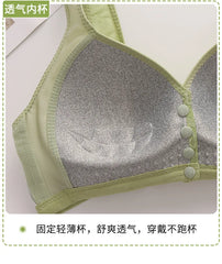 Women Large Size Underwear 36-46 B/C Middle Aged Bras for Women Wireless Front Buckle Bralette Tops Floral Wireless Brassiere