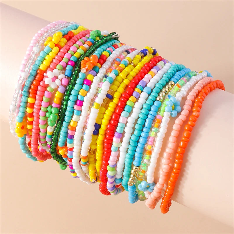 Bohemian Colorful Handmade Beads Anklets for Women Summer Beach Ankle Bracelet Foot Leg Chain Female Girls Jewelry Accessories