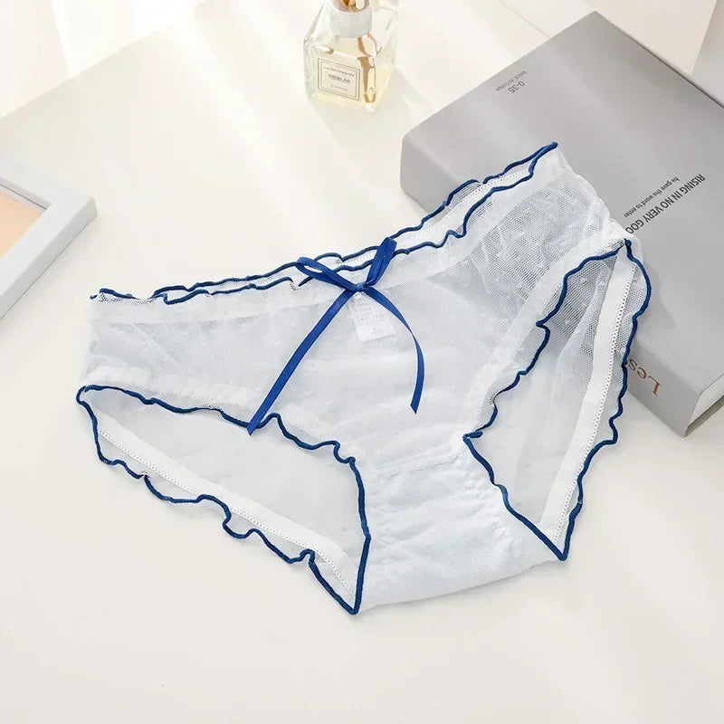 27.Sexy Underwear women Transparent Low-Rise Lace Panties Female Underpants Intimates Lingerie L-XL Women Briefs