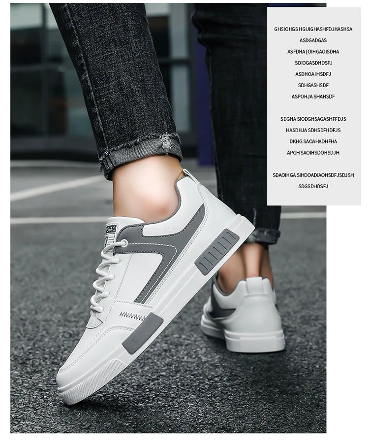 Men's shoes autumn new student board shoes leather surface fashionable sports and leisure shoes outdoor walking shoes large size