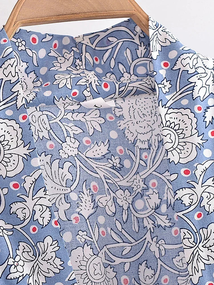 Boho Queens Porcelain Floral Beach Kimono Short Robe Women Fashion Batwing Sleeves Rayon Bohemian Bikini Cover Ups Beachwear