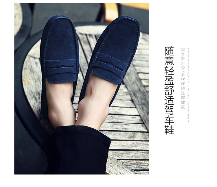 38-50 Shoes Men Casual Shoes Fashion Men Shoes Genuine Leather Men Loafers Moccasins Slip on Men Flats Male Driving Shoes