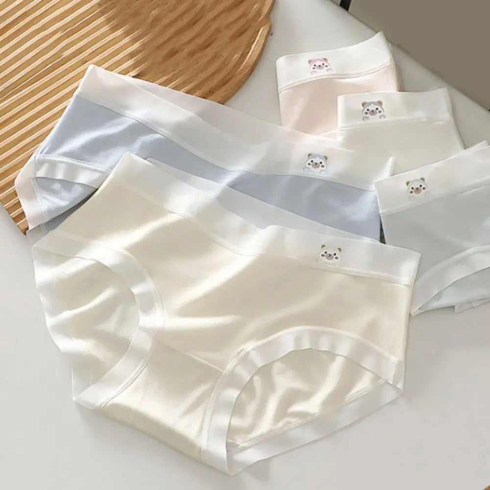 5PCS Sweet Cute Panties for Women Underwear Cotton Crotch Seamless Briefs Female Lingerie Bear Underpants Gifts