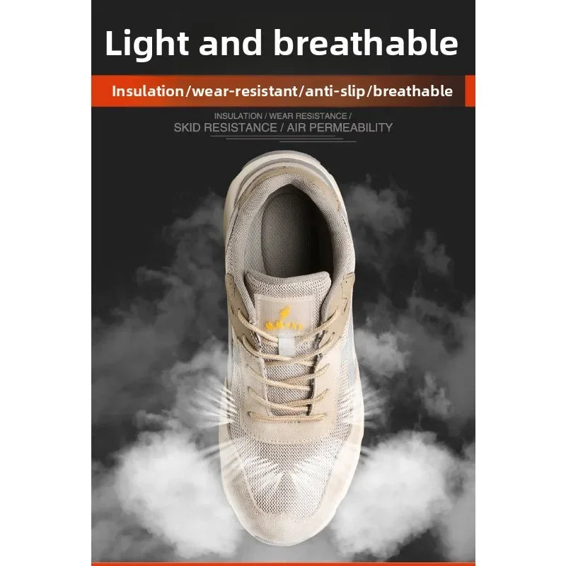 New Lightweight and Breathable Labor Protection Shoes for Men and Women  Anti Smashing and Anti Piercing Steel Toe Safety Shoes