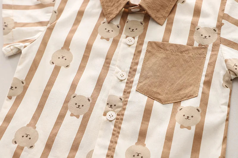 Baby Boy Clothes Set T-Shirt+Shorts Kids Boy Summer Clothing Set Cute Cartoon Bear Outfit Set Infant Toddler Tee Shirt Pants