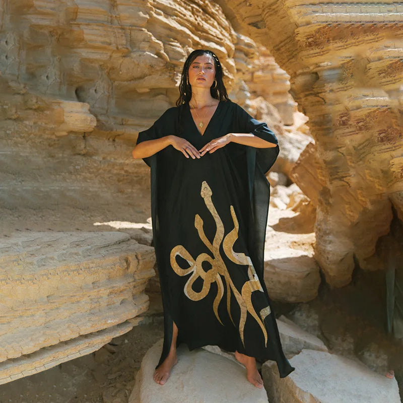 Para Praia Black Kimono 2025 Bikini Cover Ups Solid Bat Sleeve Beachwear Beach Maxi  Women Loose Cardigan Swimsuit Covers