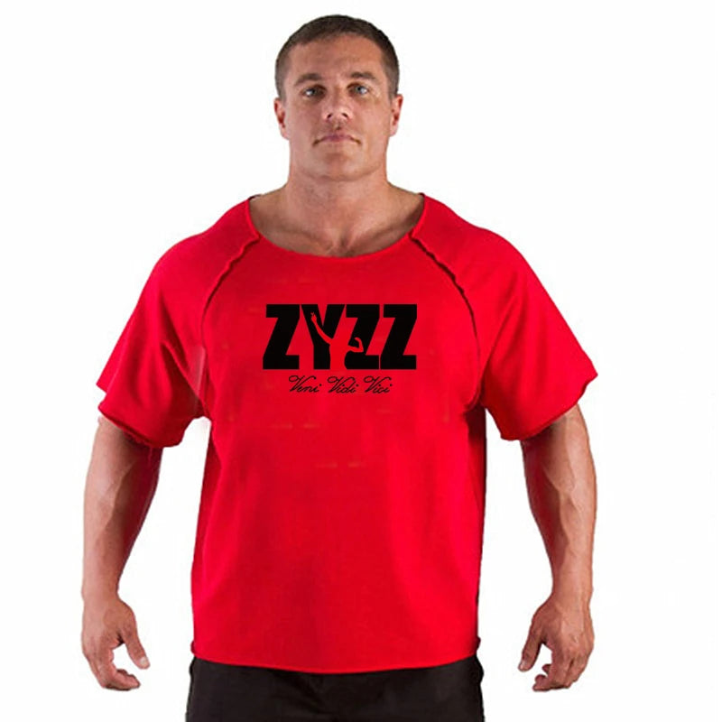 New Hot Sale Men Printed T Shirts Breathable Loose Running Shirt Cotton Tees Bodybuilding Singlet Fitness GYM POWERHOUSE T Shirt