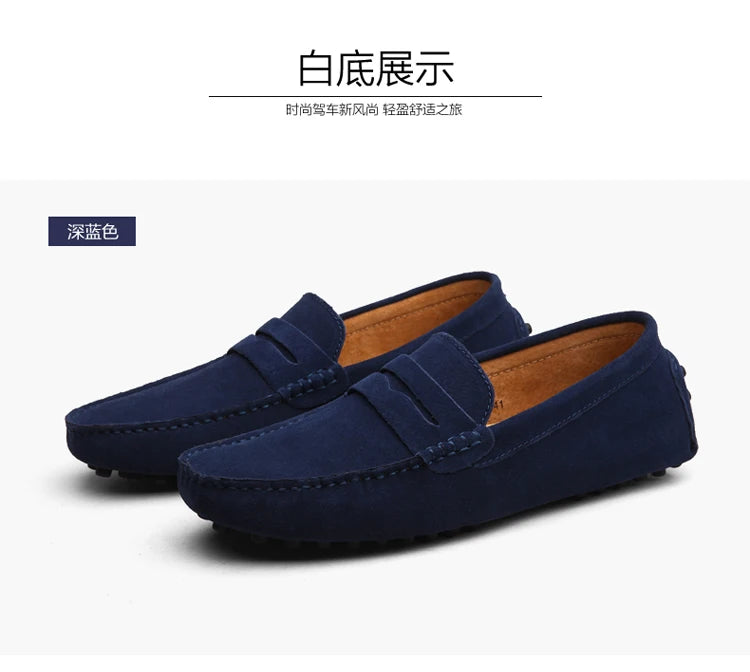 38-50 Shoes Men Casual Shoes Fashion Men Shoes Genuine Leather Men Loafers Moccasins Slip on Men Flats Male Driving Shoes