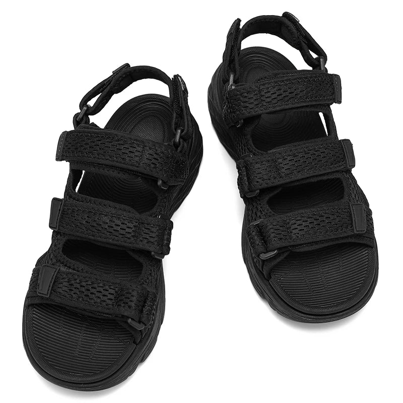Sandals and casual shoes for men in summer, classic black breathable comfortable thick sole hot selling and explosive thick sole