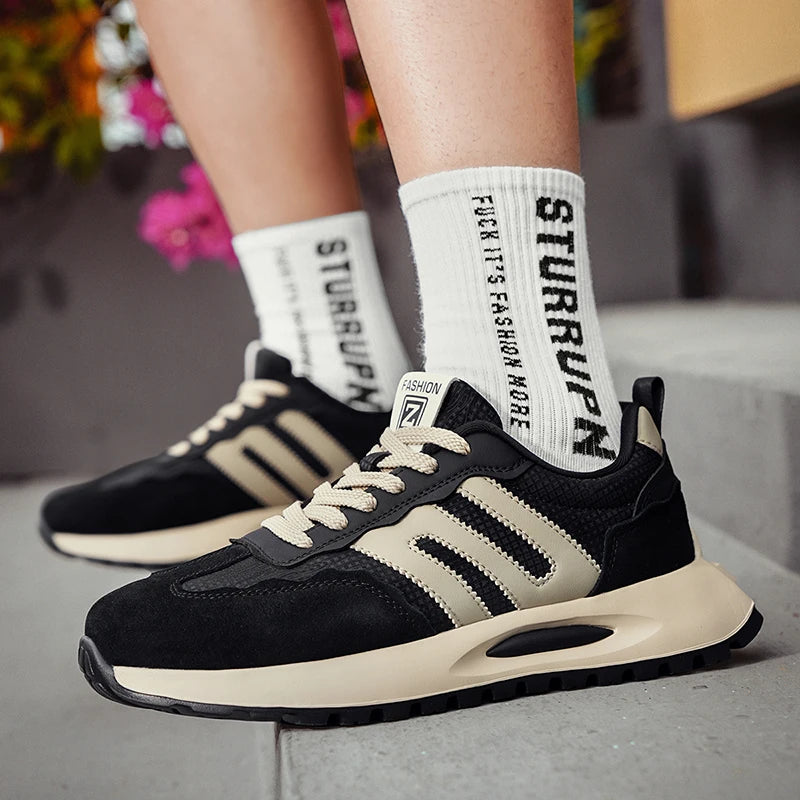 Men's shoes with a high-end feel, 2025 new trendy brand, spring and autumn season, teenage student sports running shoes, stylish