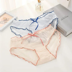 27.Sexy Underwear women Transparent Low-Rise Lace Panties Female Underpants Intimates Lingerie L-XL Women Briefs