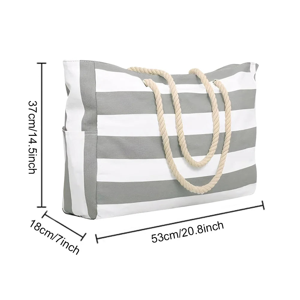Beach Bags for Women Large Waterproof Beach Tote Bag with Zipper Travel Shoulder Bags Sandproof Swim Pool Large Tote Bag