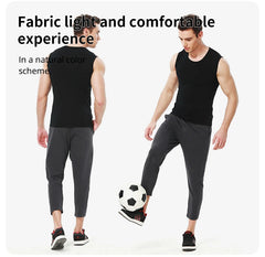 Four Seasons Slim Men's Pure Cotton Vest Simple Fashion Sports Vest Youth Fitness Training Play Sleeveless Round Neck T