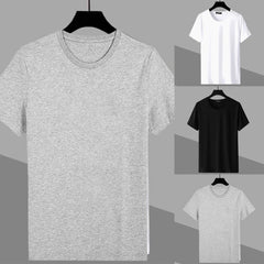 Hot Fashion T-shirts Mens Solid Stretch Baselayer Unisex Basic Bottoming Breathable Comfort Plain Short Sleeve