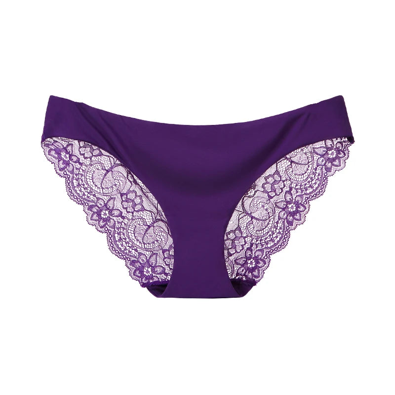 Women's Invisible Underwear Spandex Crotch Intimate Women Sexy Lace Panties Ladies Seamless Pantys Underpants Plus Size Lingerie