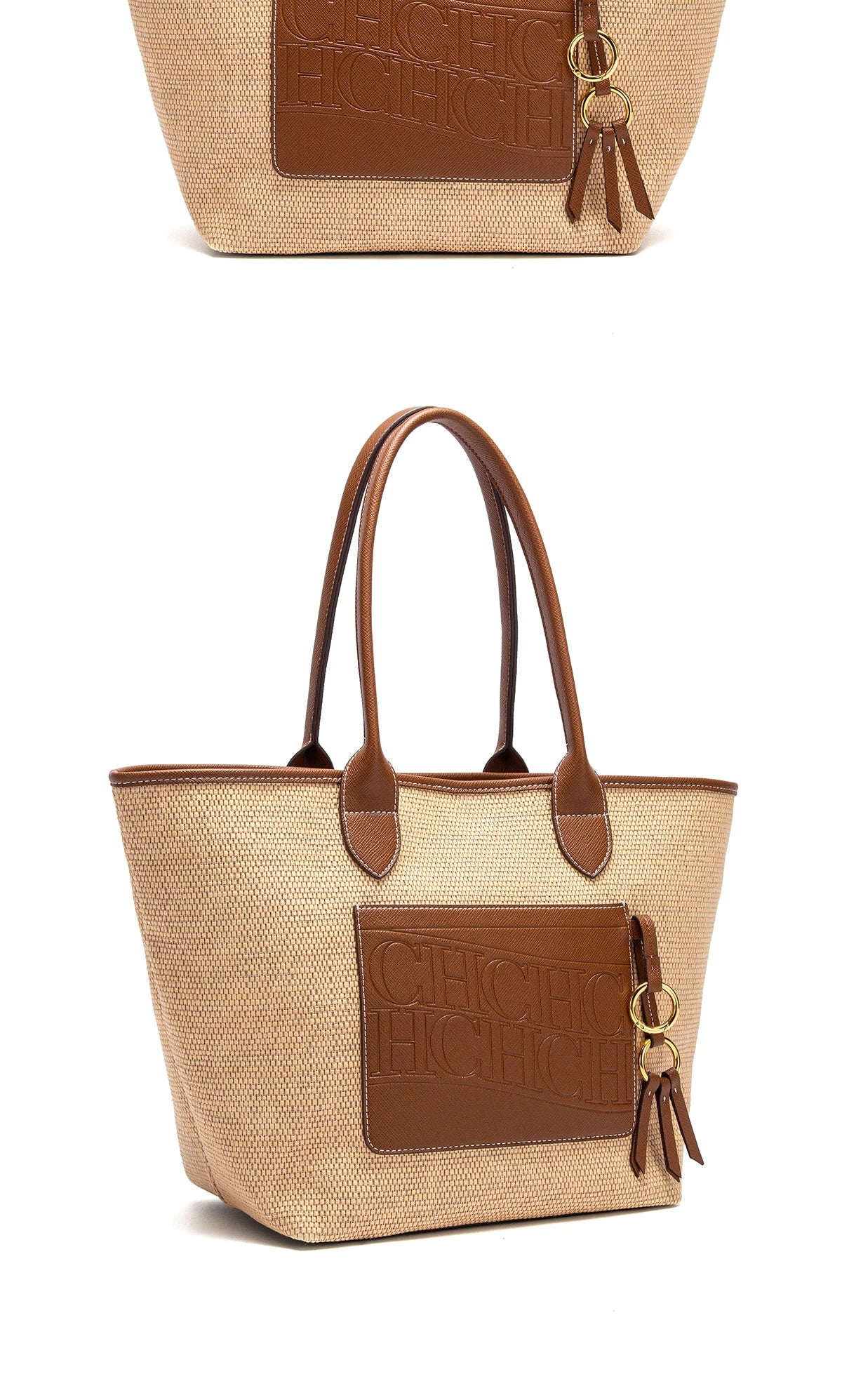 Beach Vacation Women's Tote Bag 2025 New Summer PP Grass Weaving Splicing Design Large Capacity Handbag
