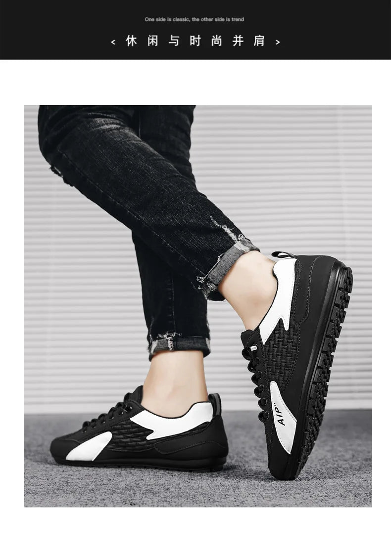 New men's shoes, summer men's fashion casual sneakers, trendy shoes, kick-off drives, soft-soled beanie shoes tenis masculino