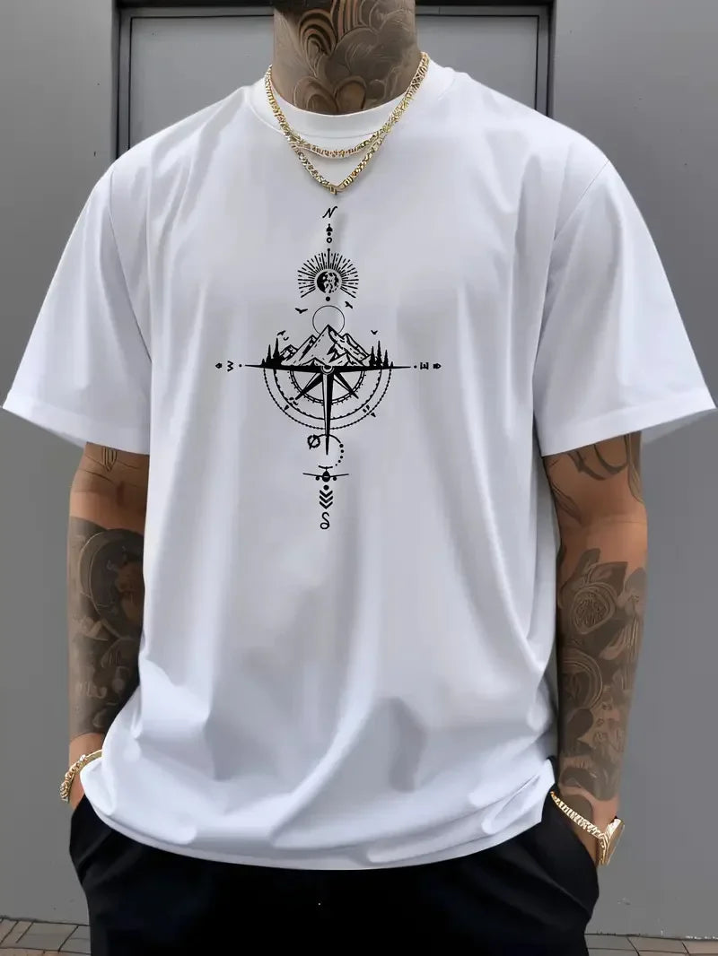 Men's Tops New Style Letter Print Fashion Casual Short-sleeved T-shirt Streetwear  Men Clothing  Graphic T Shirts  Harajuku