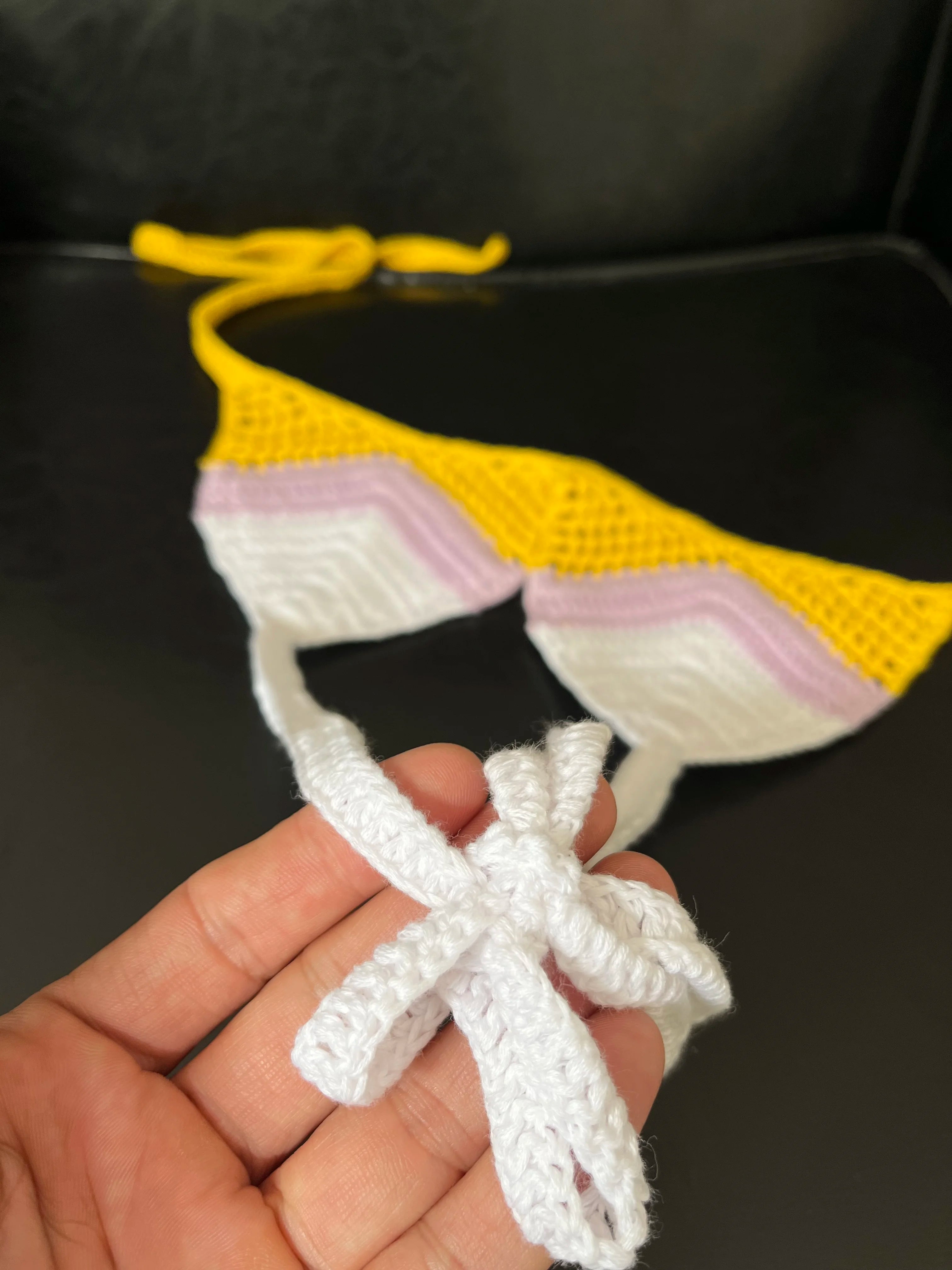 High Quality Cotton Crochet Micro Bikinis Set Cute Bathing Suit Women Chevron Swimwear Brazil Side Tie Bottom Sexy Nice Swimsuit