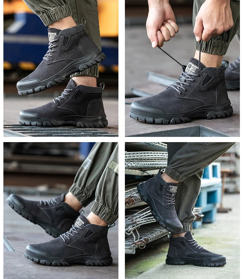 Work SafetyShoes For Men  Anti-puncture Indestructible Work Shoes Fashion work shoes Outdoor Work Shoes Steel Toe Cap boots