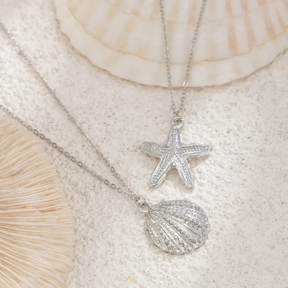 Bohemian Summer Beach Shell Waist Link Imitation Pearl Sea Star Conch Pendant Body Chain for Women Fashion Jewelry Accessories