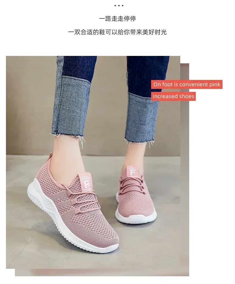 Shoes for Women 2024 New Casual Fashion Running Shoes Flying Woven Breathable Lady Casual Shoes Soft Sole Trend Fashion Sneakers