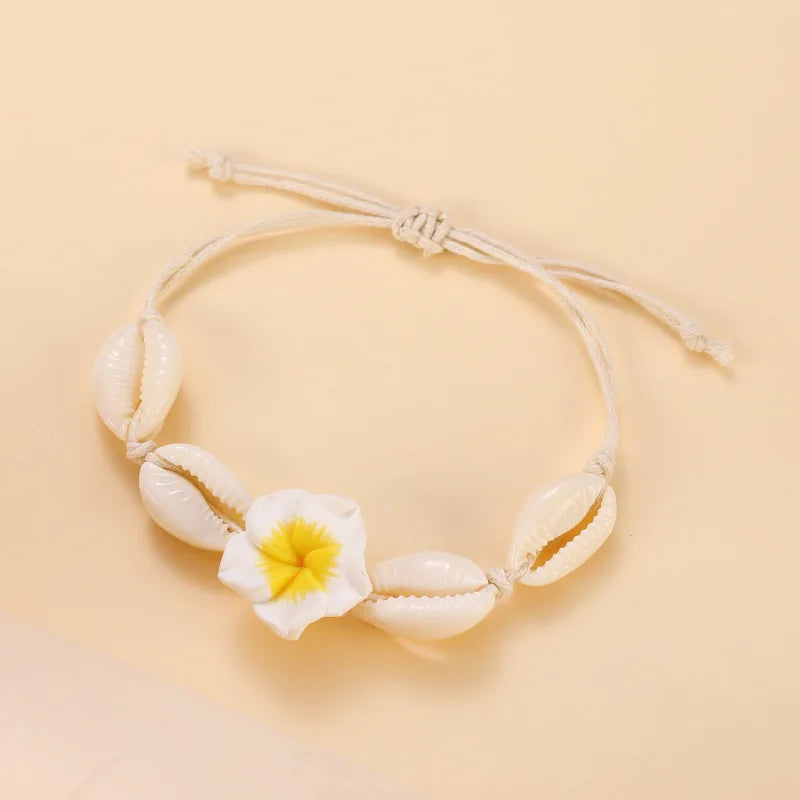 2025 Summer New Boho Shell Handmade Braided Ankle Bracelets for Women Beach Anklets Jewelry Accessories Gifts