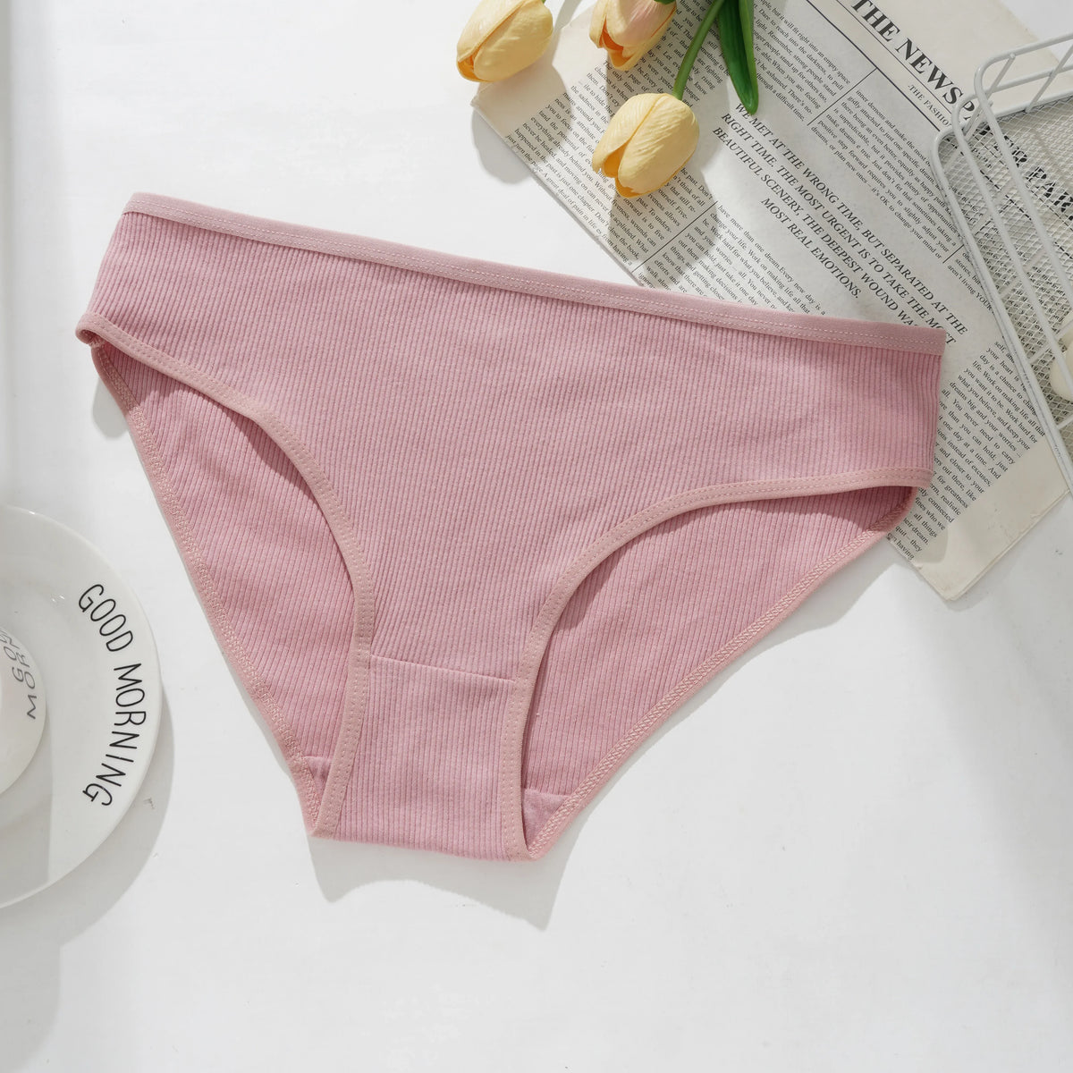 Gestreifte Damenunterwäsche aus Baumwolle, atmungsaktive und weiche Slips für Sport und Yoga, bequeme Alltagsunterwäsche, schlichtes Dessous-Geschenk für Damen