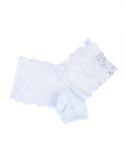 【 6 pcs 】 Women's sexy lace underwear breathable triangle pants solid color low waist T pants