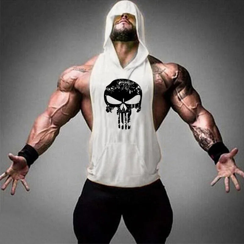 Bodybuilding Tank Tops Men Gym Fitness Cotton Hooded Vest Sleeveless Shirt Workout Hoodie Summer Casual Fashion Singlet Clothing