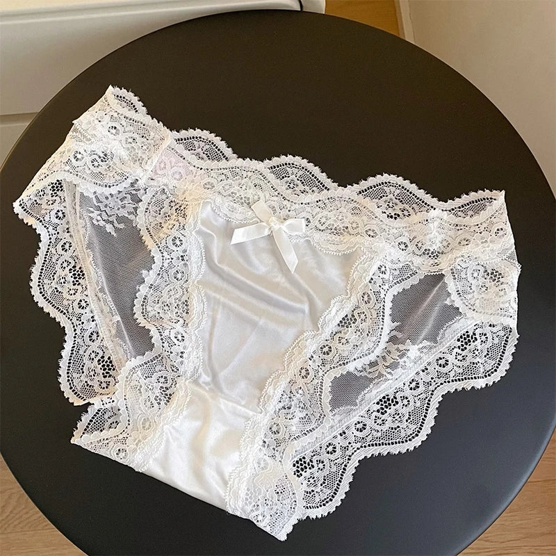 נשים סקסיות תחרה תחתונים תחתוני סאטן רשת מותן נמוך תחתונים חלולים חוטיני