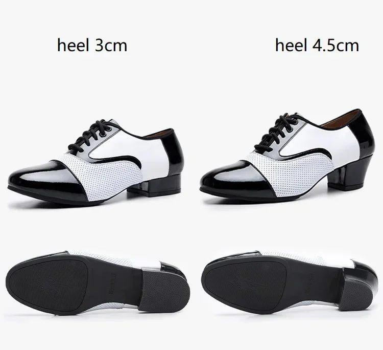 Modern Dance Shoes For Men Soft Performance Leather Breathable Social Latin Dance Square Formal Dress Jazz Dance Shoes Sneakers
