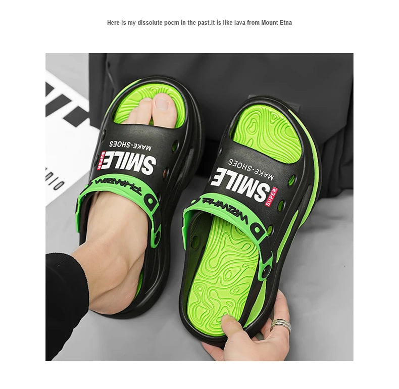 2024 Men's Outdoor Sandals Slippers Beach Comfortable Soft Sole Slide Clogs Casual Shoes Men Women Beach Sandals Big Size 46 47