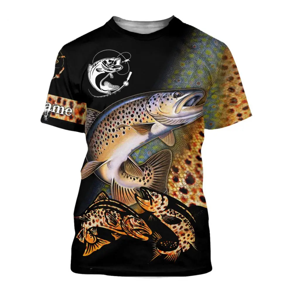 Summer Men's T-shirt Carp Fishing 3D Print T-shirt Men Fashion T-shirts Kids Hip Hop Tops Tees Men's Clothing Y2k Tops Boy