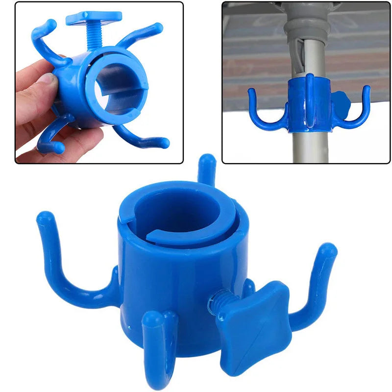 Beach Pool Outdoor Accessories - 4 - prongs Plastic Hanging Hook for Towel, Camera, Sunglasses, Bags