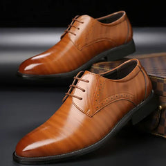 2025 Men Dressing Shoes Formal for Men's Casual Shoe Leather Social Wedding Designer Pointed Toe Black Office Winter Shoes