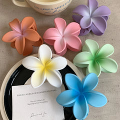 Modische Haarspange mit mattiertem Ei-Blumen-Design, Haifisch-Haarnadel, Haargummi, sommerlicher Strand-Haarschmuck für Damen