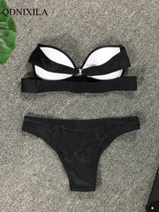 2025 Woman Separate Swimsuit Beach Outfits High Waist Sexy Bikini Set 2 Pieces Plus Size Bathing Suit Feminine Women's Swimwear