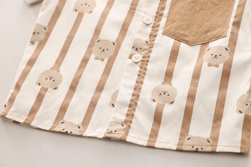 Baby Boy Clothes Set T-Shirt+Shorts Kids Boy Summer Clothing Set Cute Cartoon Bear Outfit Set Infant Toddler Tee Shirt Pants