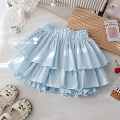 Korean Children's Clothing Girls Summer Shorts Foreign Style Small Fresh Versatile Culottes Girls 2025 Summer Fashion Skirt