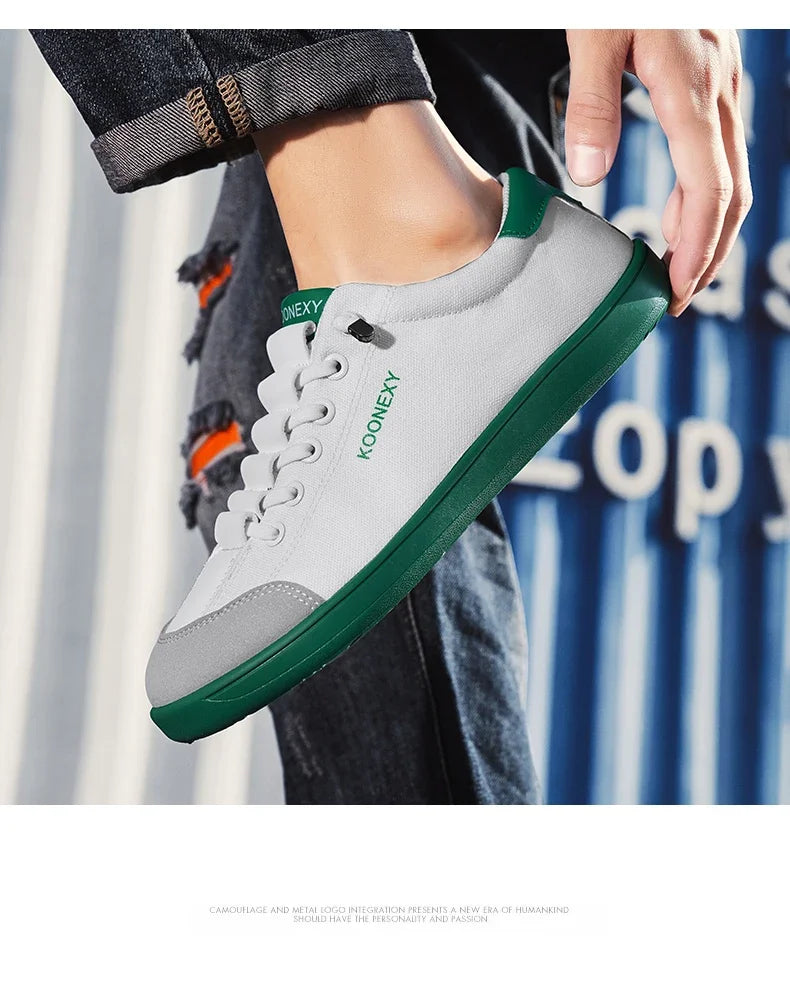 Mens Wide Toe Barefoot Shoes Unisex Canvse Casual Sneakers Lightweight Adjustable Slip on Walking Shoes for Male Zero Drop Flats