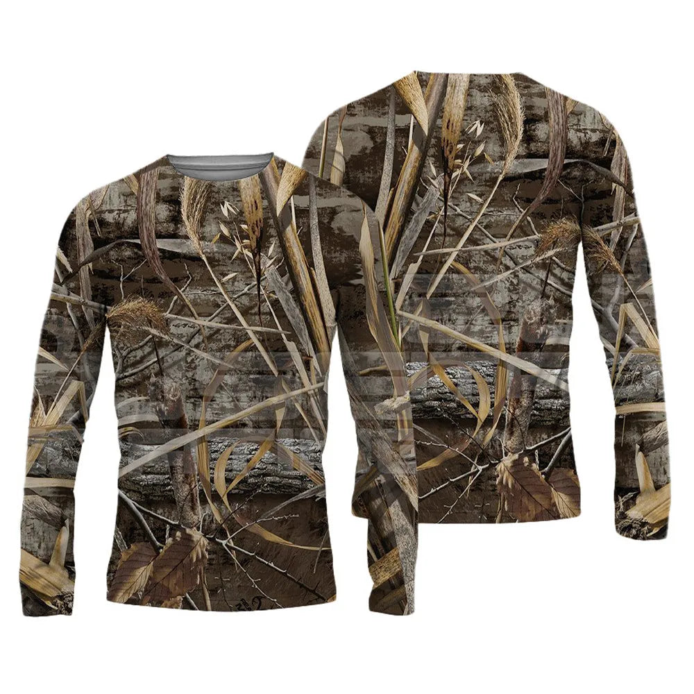 New Summer Men's Fishing Shirts Breathable T-Shirt Fishing Apparel Long Sleeve Outdoor Sports Crewneck Tops Fishing Shirts 6XL
