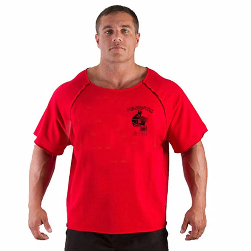 New Hot Sale Men Printed T Shirts Breathable Loose Running Shirt Cotton Tees Bodybuilding Singlet Fitness GYM POWERHOUSE T Shirt