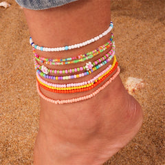 Bohemian Colorful Handmade Beads Anklets for Women Summer Beach Ankle Bracelet Foot Leg Chain Female Girls Jewelry Accessories