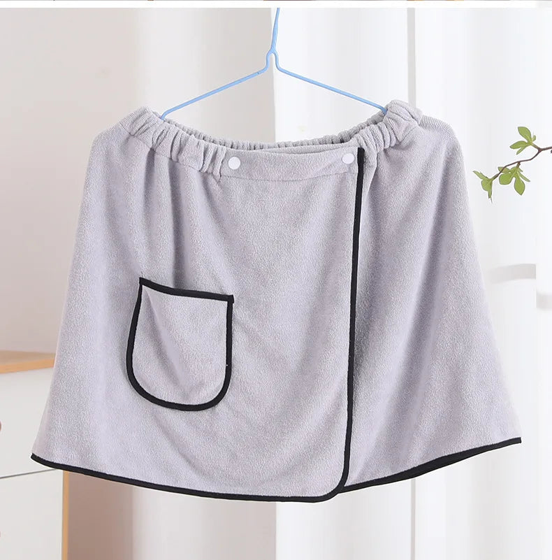 Men can wear a shower skirt soft skin absorbent quick drying bath towel to wear and remove convenient beach bath towel