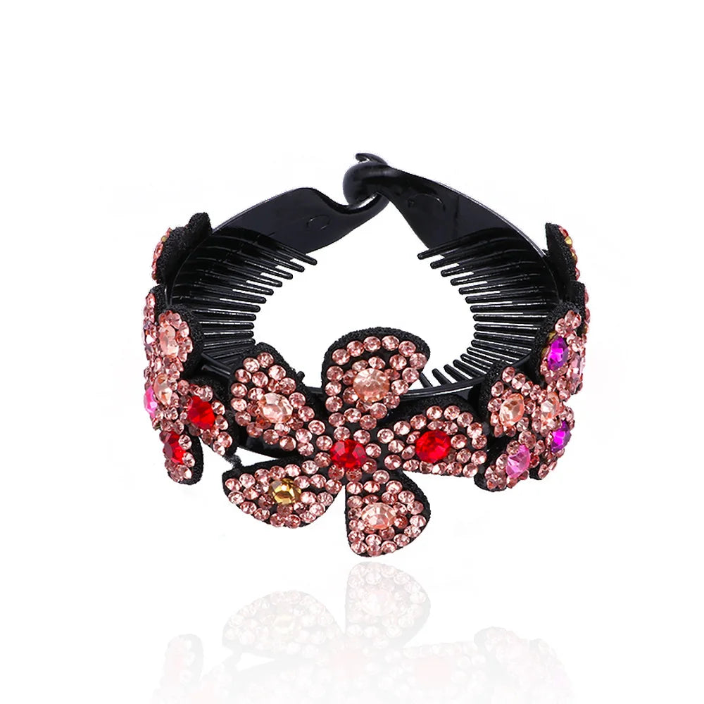 Accessories Rhinestone Floral Hair Accessories Women Twistclip Hairclaw Barrettes Hair Pins Headwear