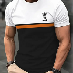 New Fashion Men's T-shirt Casual Sweatshirt Tops Summer O-neck Slim Short-sleeved Tees Male Trend Streetwear Daily Mens Clothing