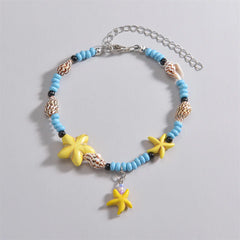 Boho Starfish Conch Beaded Anklets For Women Chains Adjustable Ankle Bracelet Beach Seasides Jewelry Summer Vacation Accessories