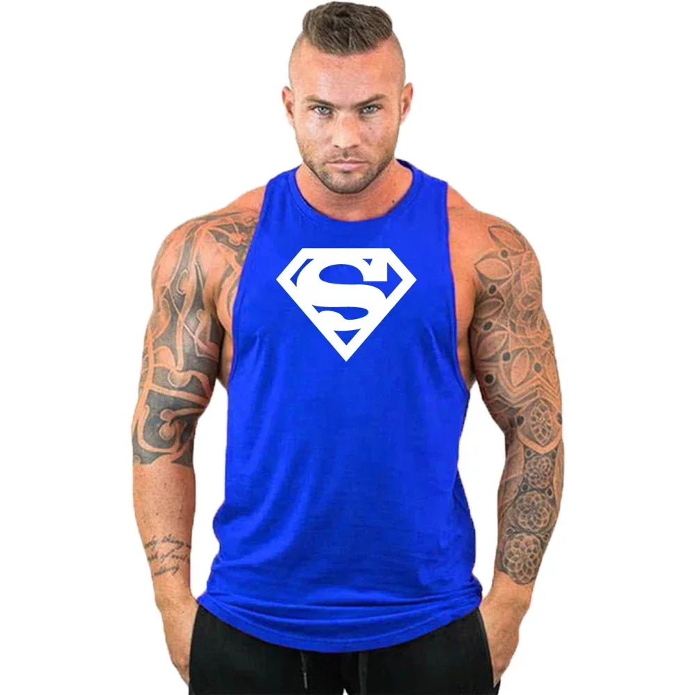 Men Bodybuilding Clothing Cotton Sleeveless Shirt Brand Gym Stringer Tank Top Man Fitness Vest Singlet Sportwear Workout Tanktop